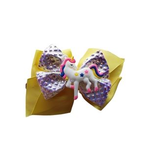 New yellow unicorn Hair clips